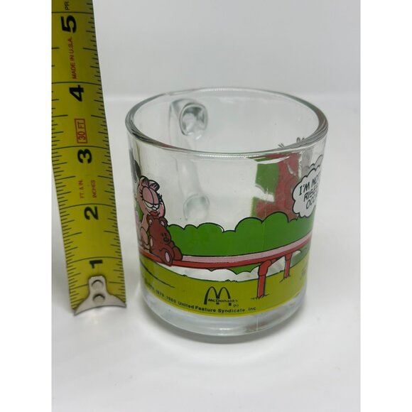 Vintage 1978 McDonald’s Garfield Glass Mug – “Rises to the Occasion” Coffee Cup - Picture 7 of 7